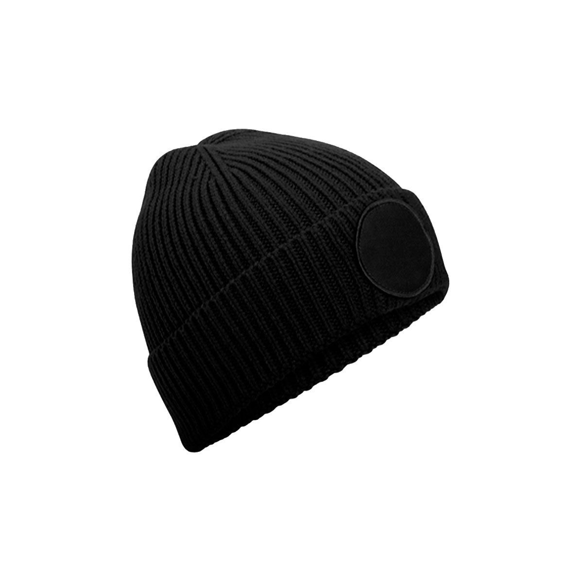 Circular Fashion Patch Beanie, musta pipo