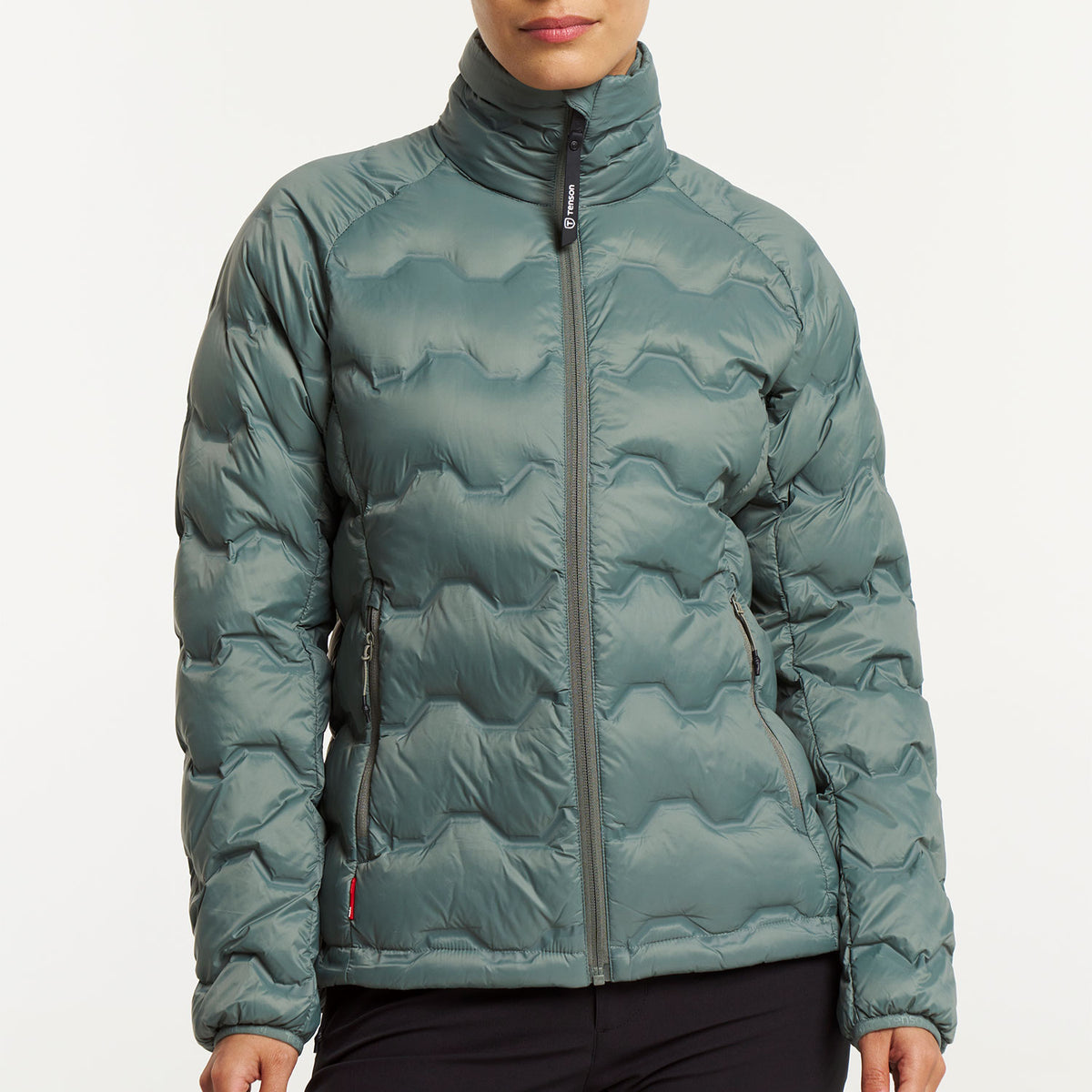 TXlite Shibui Down Collar Jacket Women harmaanvihreä