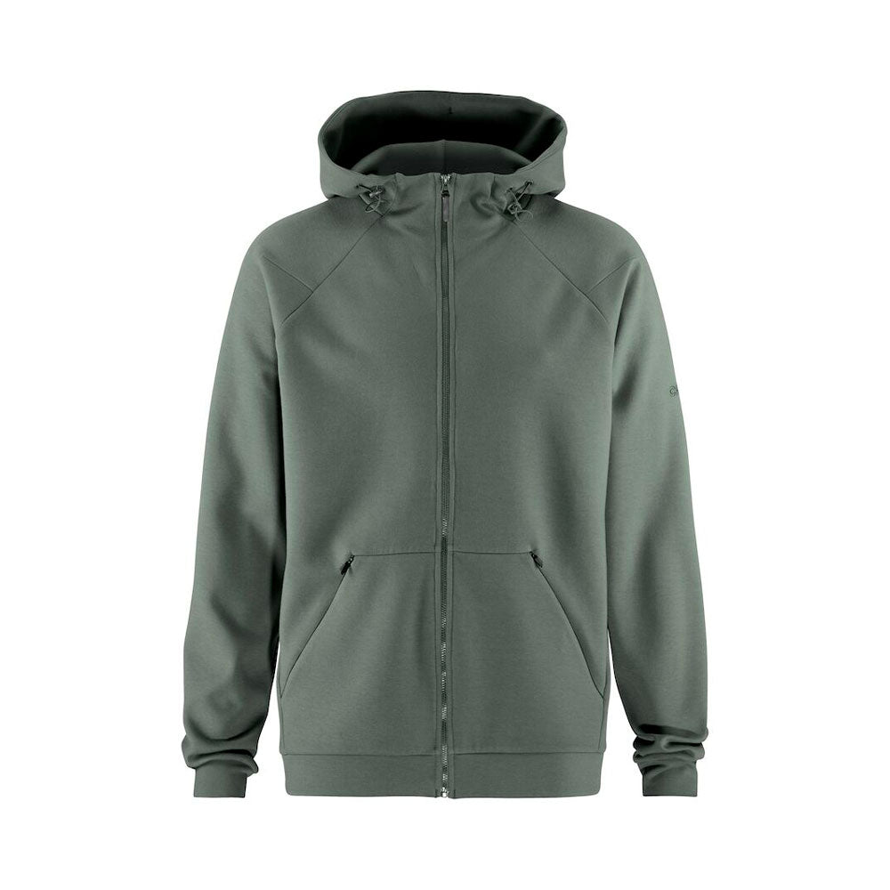 craft ADV Join FZ Hoodie vetoketjuhuppari leaf vihreä