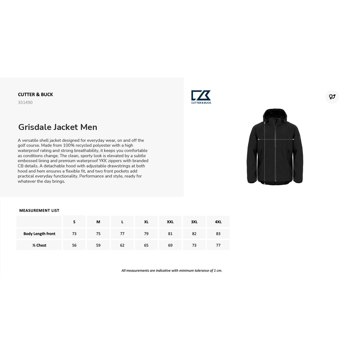 Cutter & Buck Grisdale Jacket miesten kuoritakki