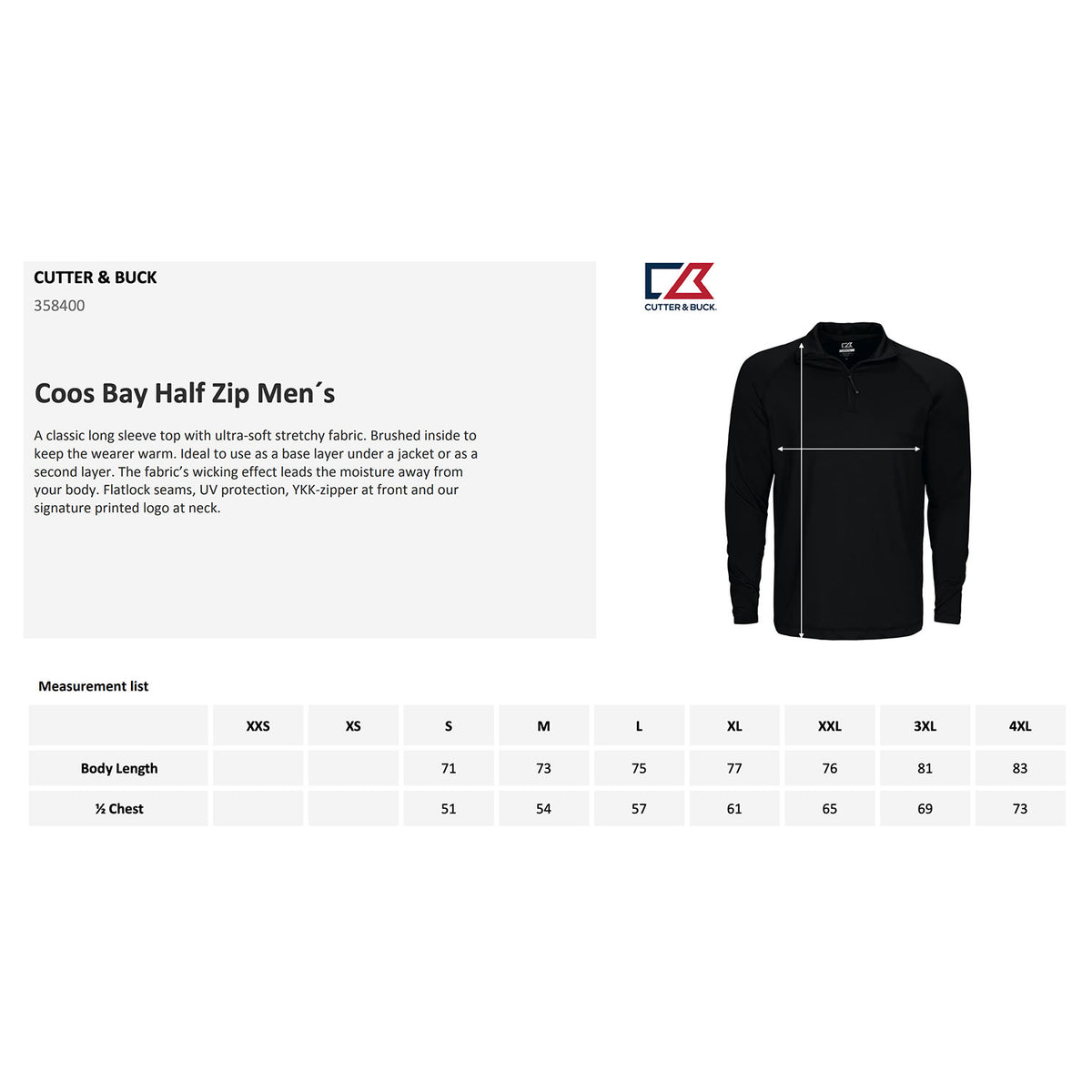 kokotaulukko cutter buck Coos Bay Half Zip men's, miesten