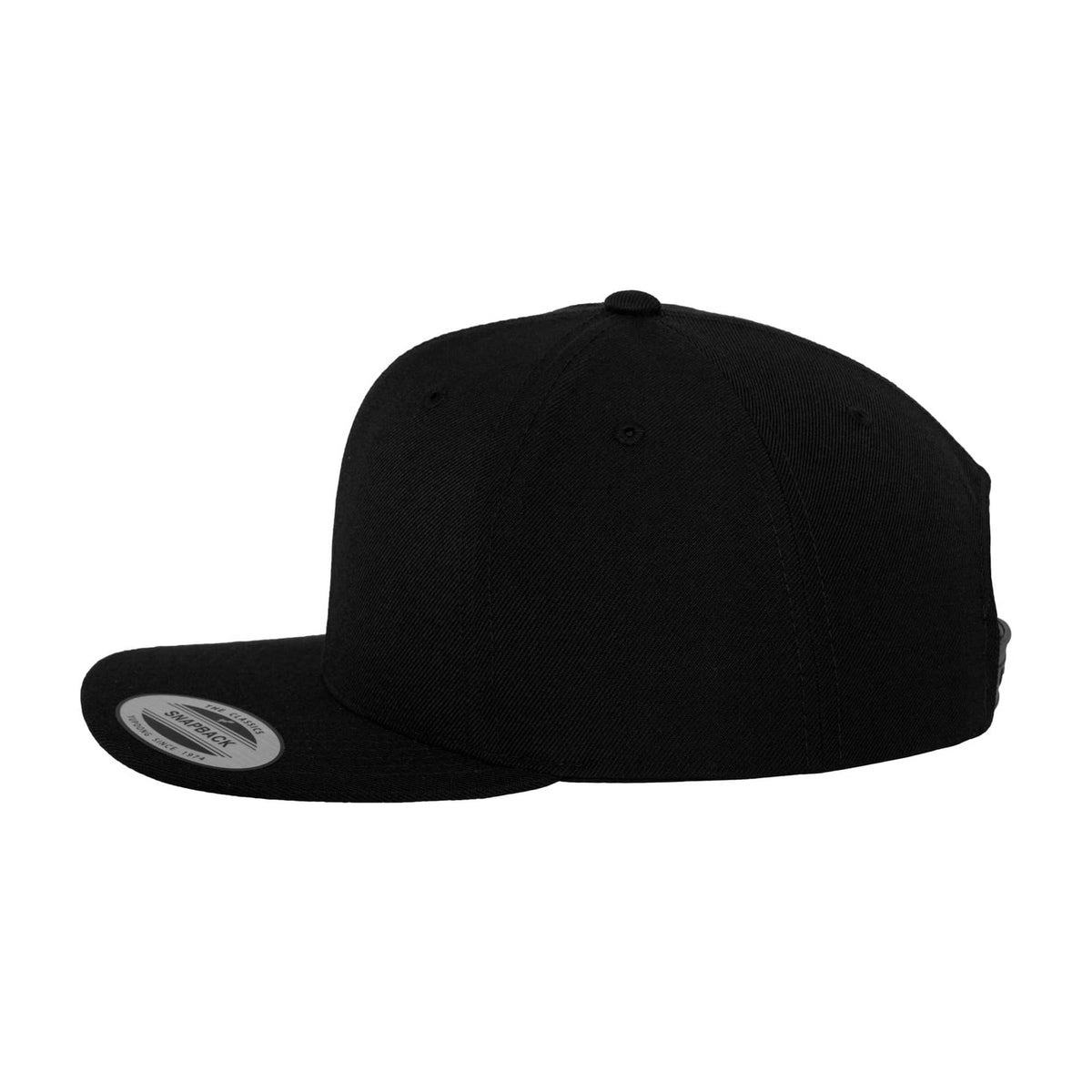 musta YP Classics premium snapback, sivuprofiili