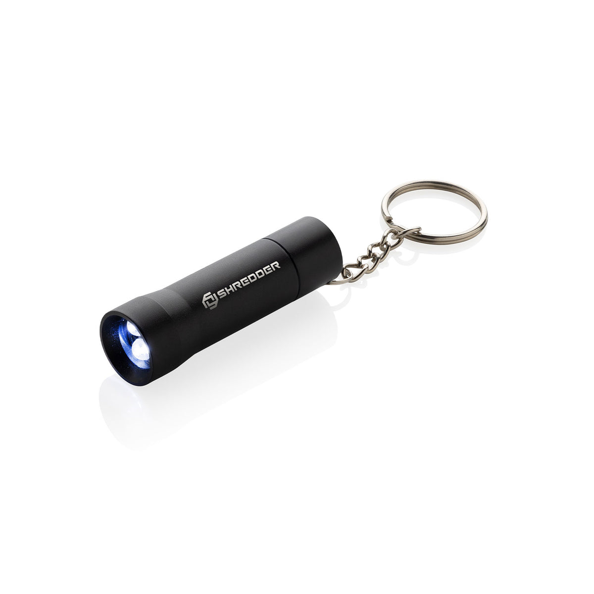 musta led avaimenperä logolla