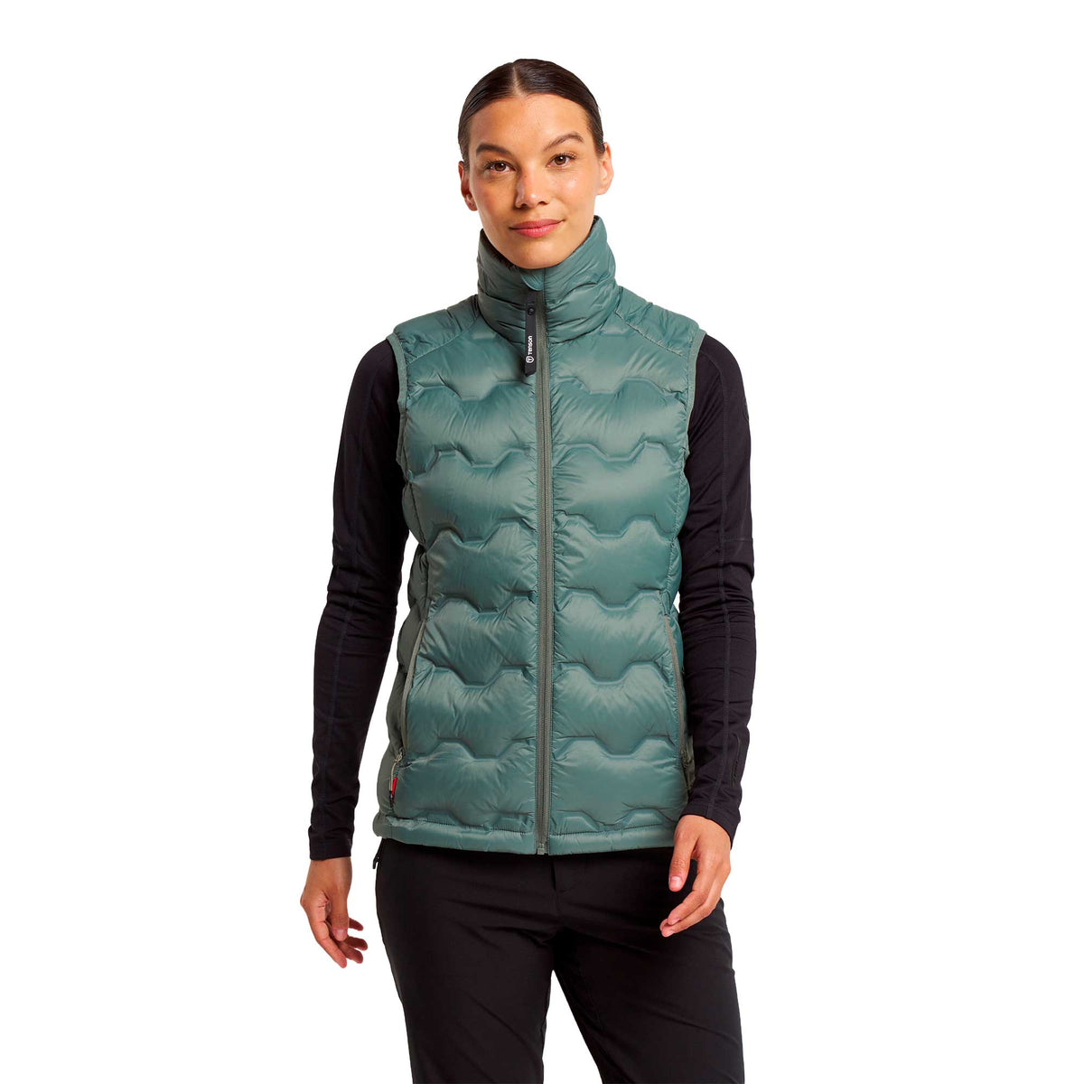 Tenson TXlite Shibui Down Vest Women naisten untuvaliivi harmaanvihreä