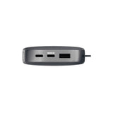 18000mAh powerbank, 3 porttia, 20W, storm grey tummanharmaa
