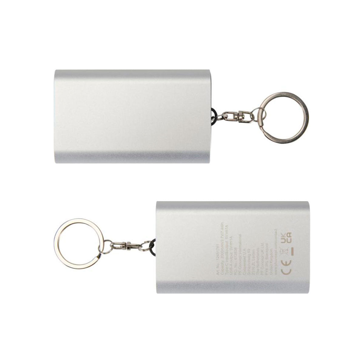 2000 mAh varavirtalähde avaimenperä, alumiinikuori