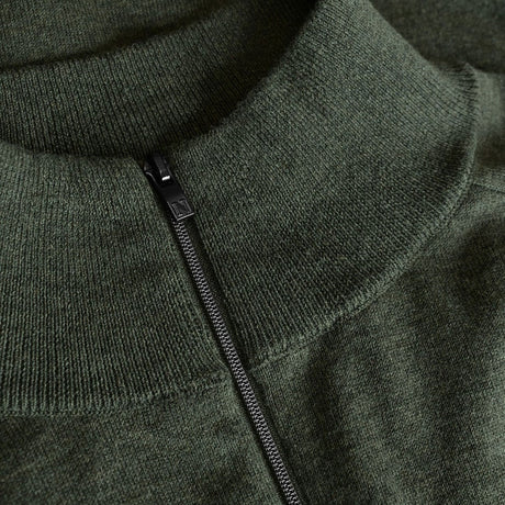 Nimbus Brighton 1/4-Zip miesten puuvillaneule vetoketjulla, oliivi