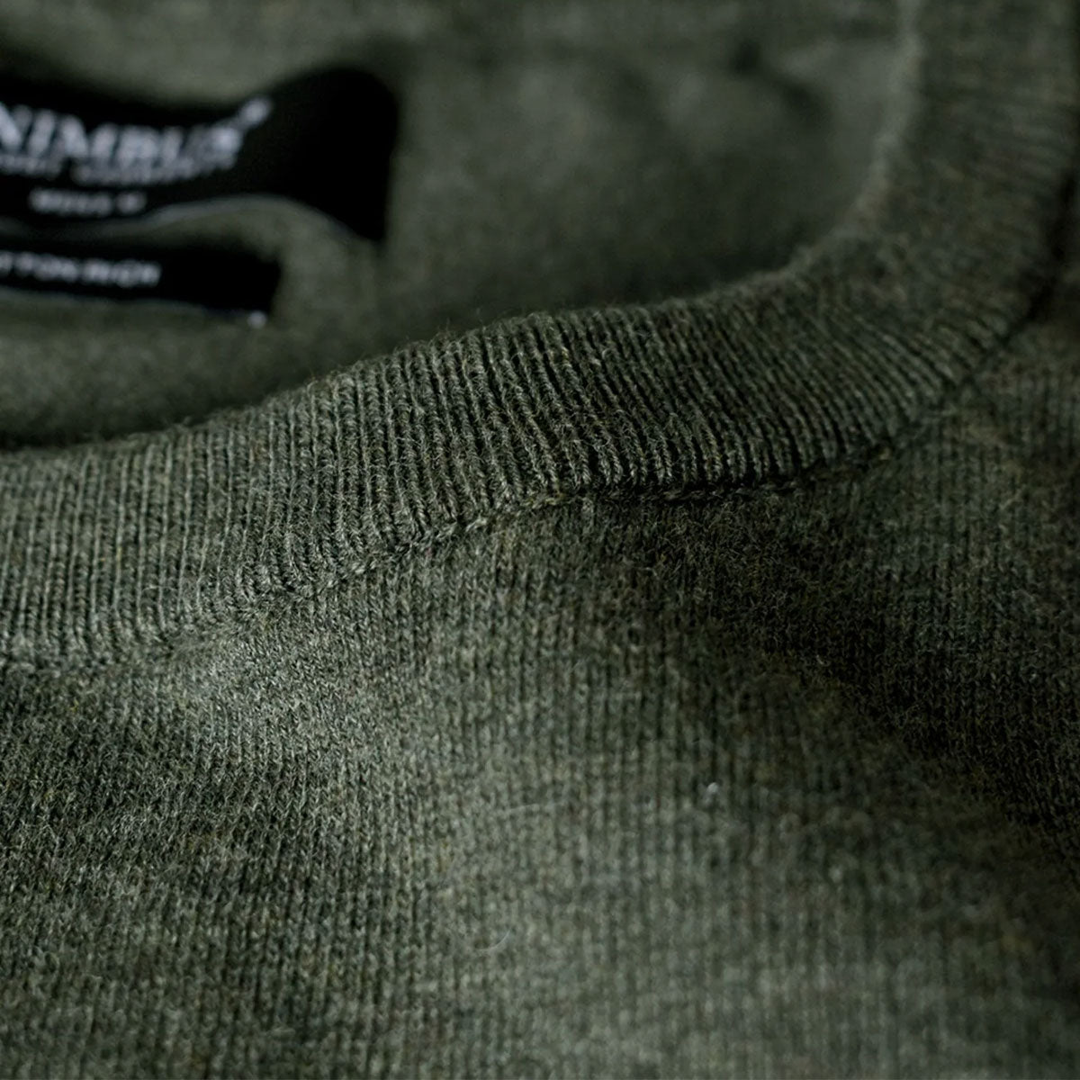 Nimbus Brighton O-Neck miesten puuvillaneule, olive, oliivin vihreä