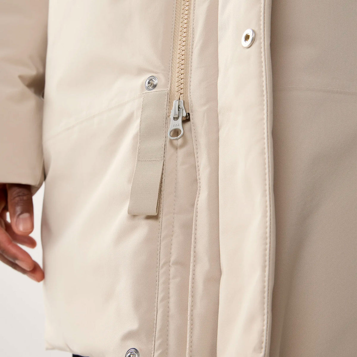 Yra Mimic Proof Parka Men, chalk beige, 2-suuntainen vetoketju