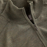 berkeley Wilton Merino Halfzip miesten meleerattu vihreä neulepusero merinovillasta half zip kaula-aukolla, korkea kaulus