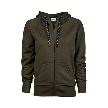 dark olive naisten tee jays fashion huppari vetoketjulla