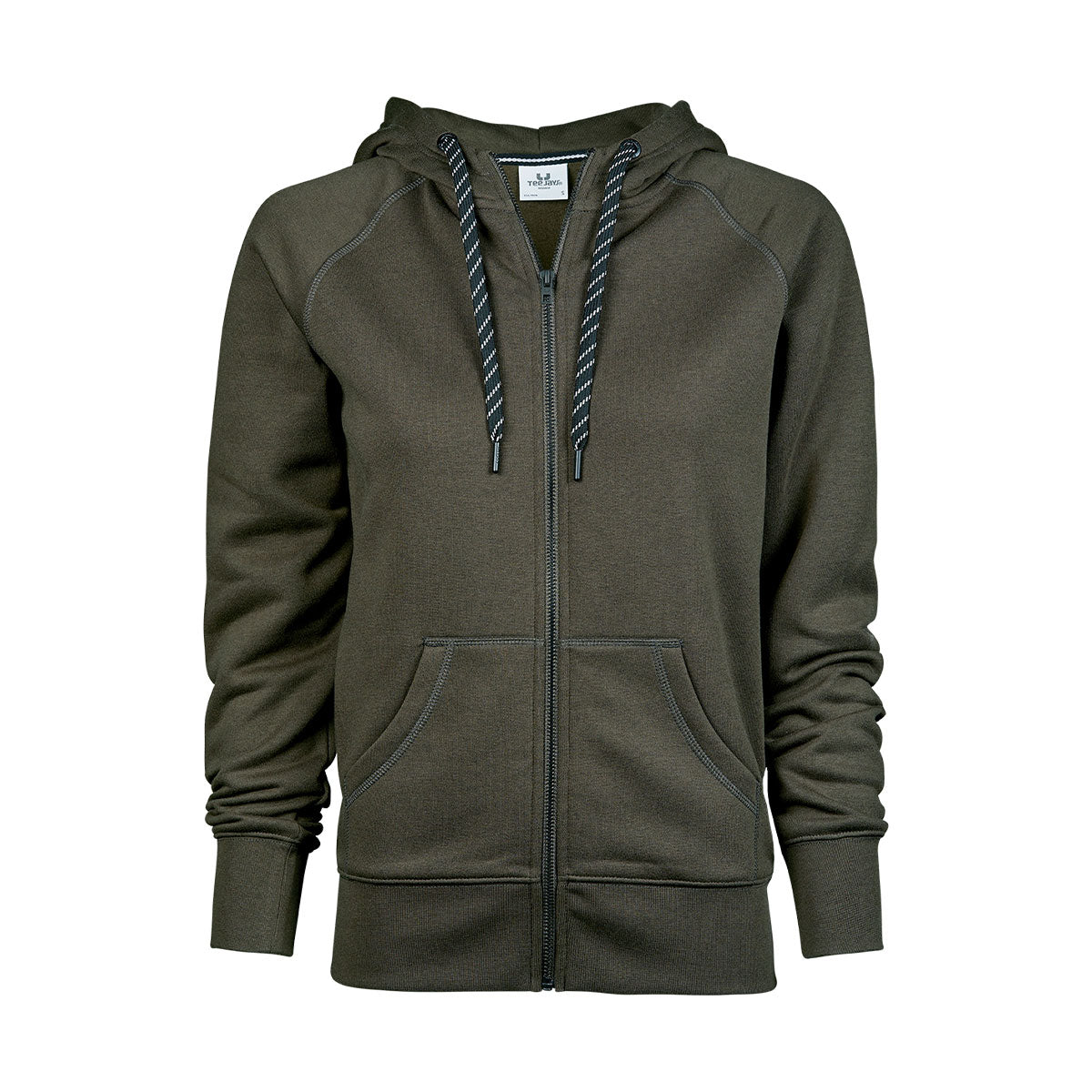 deep green naisten tee jays fashion huppari vetoketjulla