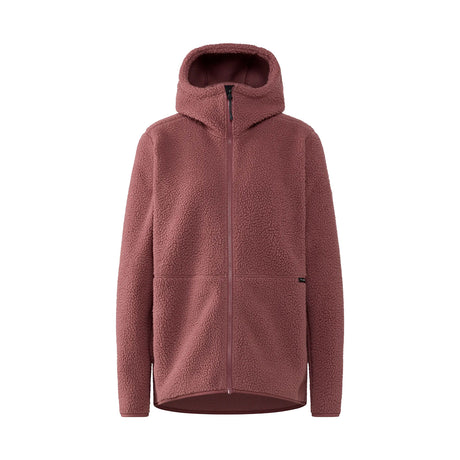 haglöfs naisten pörröinen fleecetakki hupulla, misty mauve