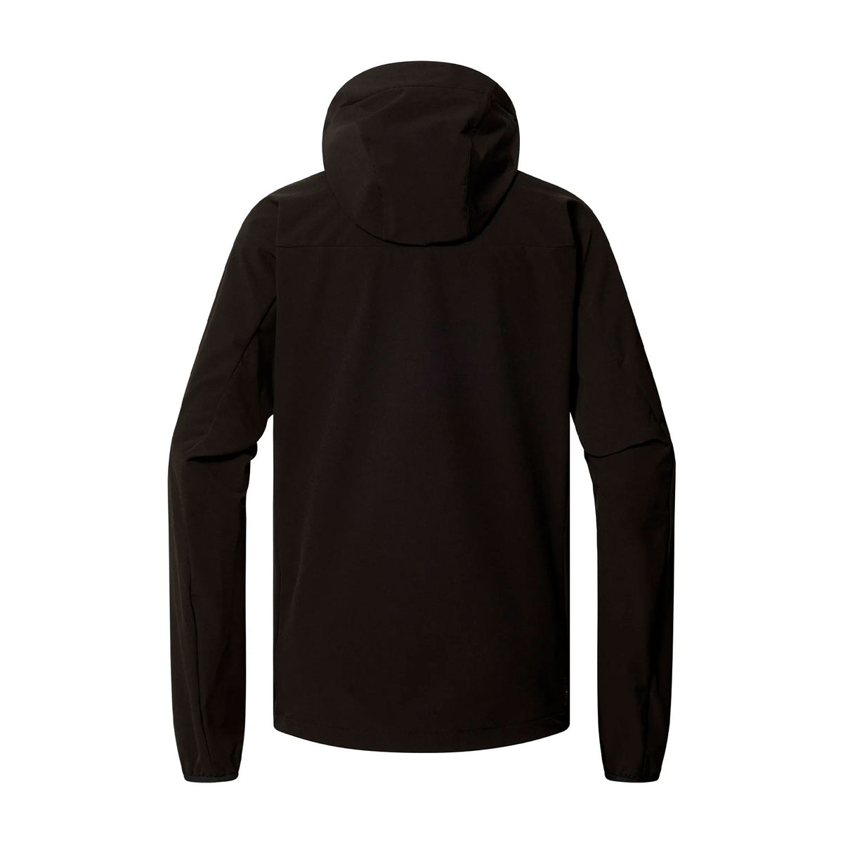 haglöfs naisten softshell takki hupulla, musta, selkä