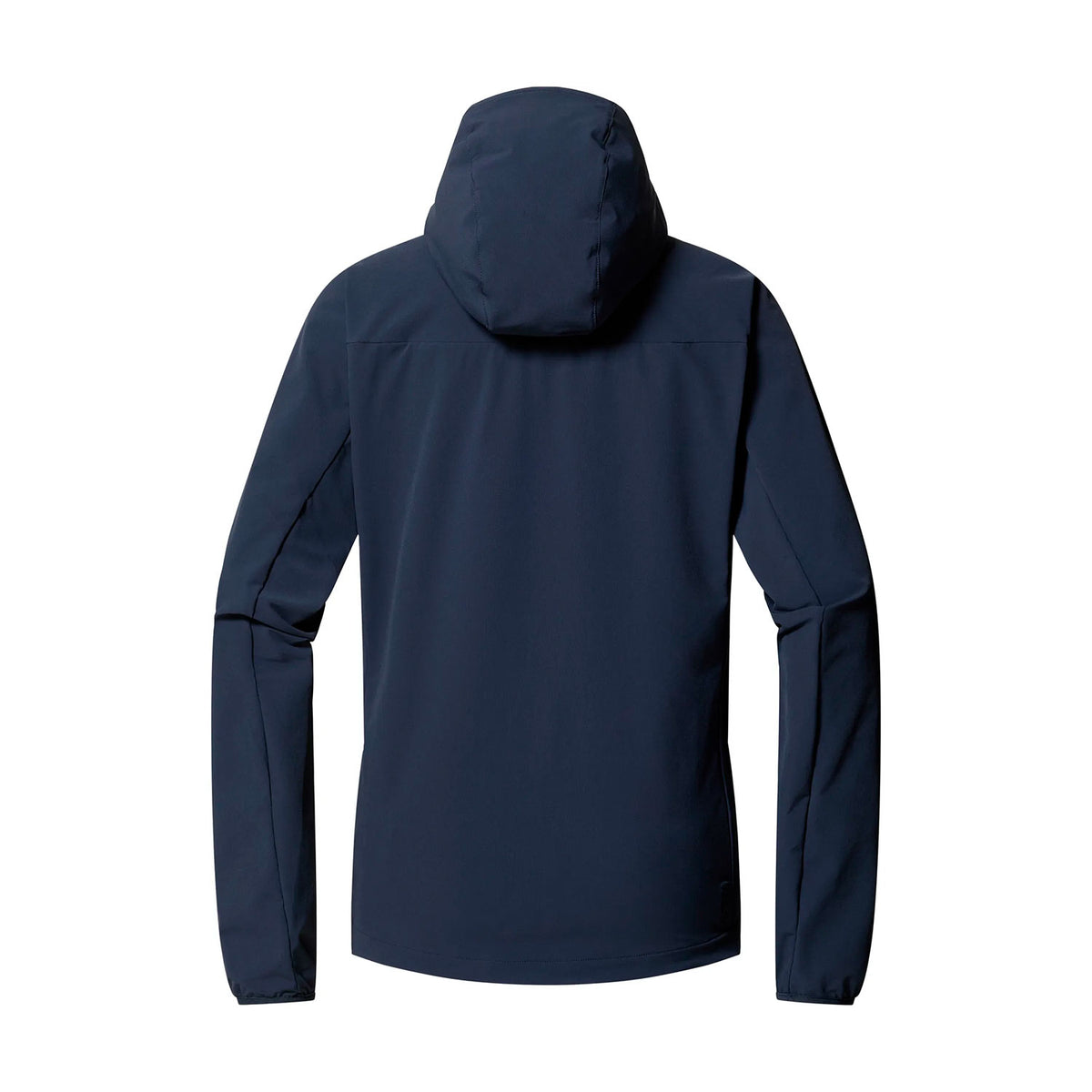 haglöfs naisten softshell takki hupulla, navy, selkä