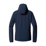 haglöfs naisten softshell takki hupulla, navy, selkä