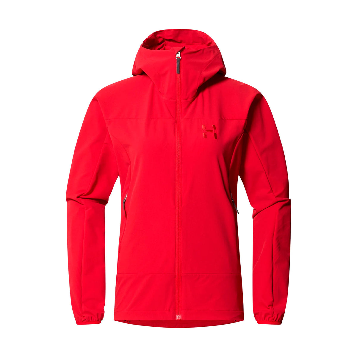 haglöfs naisten softshell takki hupulla, punainen