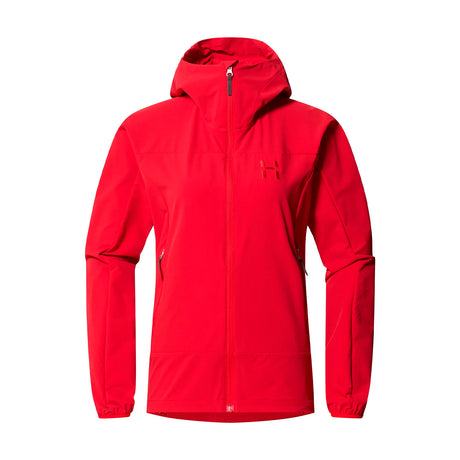 haglöfs naisten softshell takki hupulla, punainen