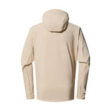 haglöfs softshell takki hupulla, chalk beige, selkä