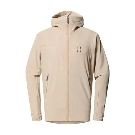 haglöfs softshell takki hupulla, chalk beige