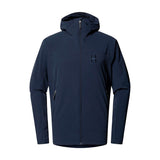 haglöfs softshell takki hupulla, navy, tummansininen