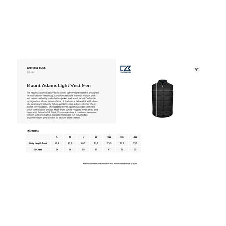 kokotaulukko Mount Adams Light Vest Men