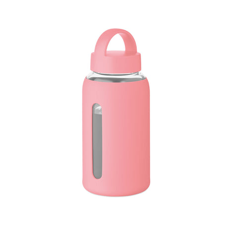 lasi juomapullo pinkki silikonisuoja 600 ml