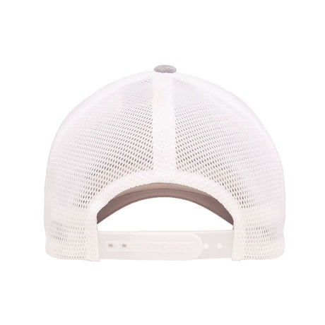 meleerattu harmaa valkoinen 110 mesh cap 2-tone, takaosa