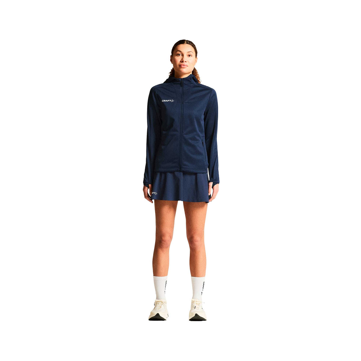 naisten Craft Evolve 2.0 Brushed Hood Jacket, tummansininen