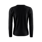 Berkeley Wilton Merino V-neck naisten merinovillaneule, musta, selkä