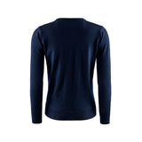 Berkeley Wilton Merino V-neck naisten merinovillaneule, navy, selkä