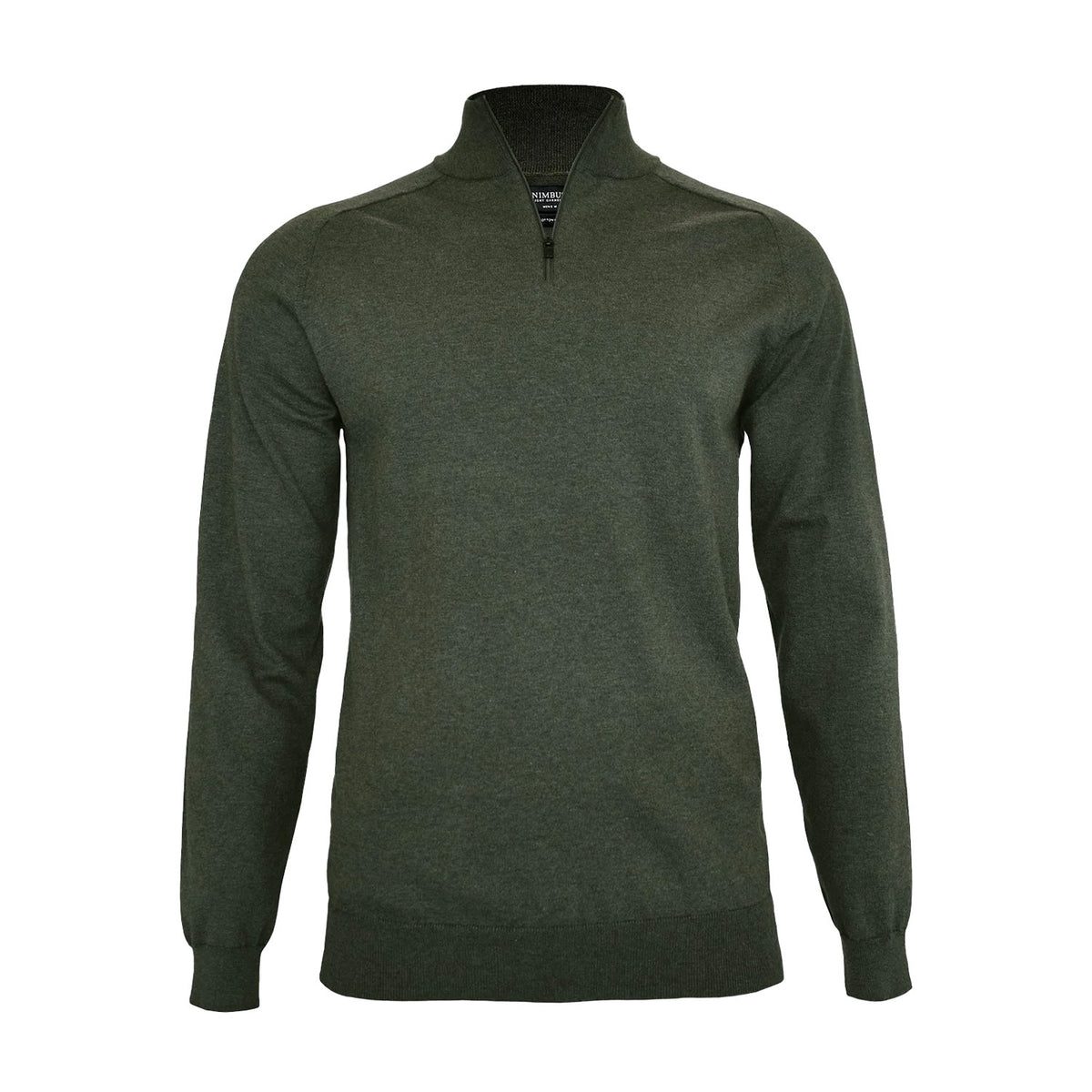 nimbus Brighton 1/4-Zip puuvillaneule vetoketjulla, oliivinvihreä