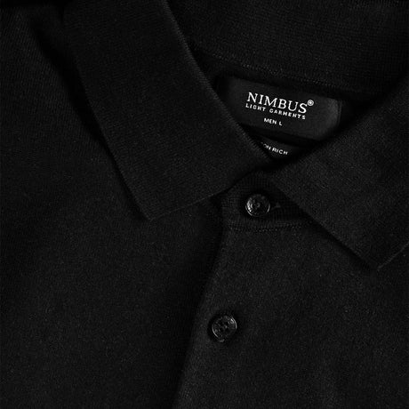 nimbus brighton miesten neule poolo, musta, pikee kaulus