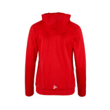 punainen naisten Craft Evolve 2.0 Brushed Hood Jacket, selkä