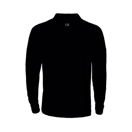 tummansininen cutter buck Coos Bay Half Zip pitkähihainen paita takaa